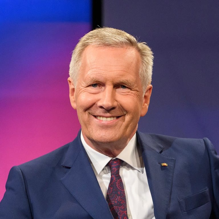 Christian Wulff (Bundespräsident a. D.) bei einem TV-Pressetermin im Juni 2023