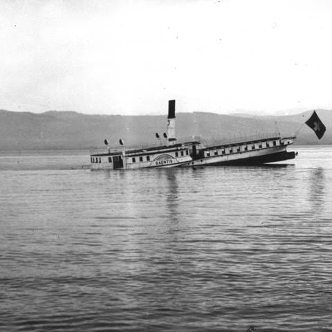 Das Dampfschiff "Säntis" wurde 1933 im Bodensee versenkt.