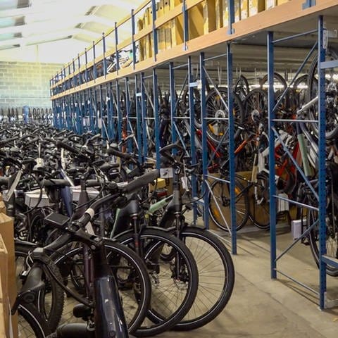 Ein volles Lager in der Bike Arena Bender in Heilbronn (Foto: SWR, Jan Arnecke)