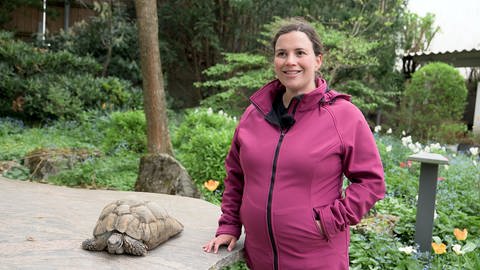 Anne Mayer kennt Mausel seit sie auf der Welt ist - wie ihr Vater. Als Kind war sie viel mit der alten Schildkröte im Garten. (Foto: SWR, Jörg Heinkel)