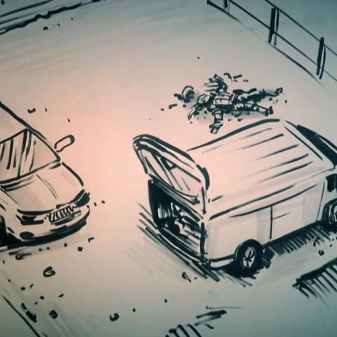 Skizzen vom Tatort der Polizistenmorde bei Kusel