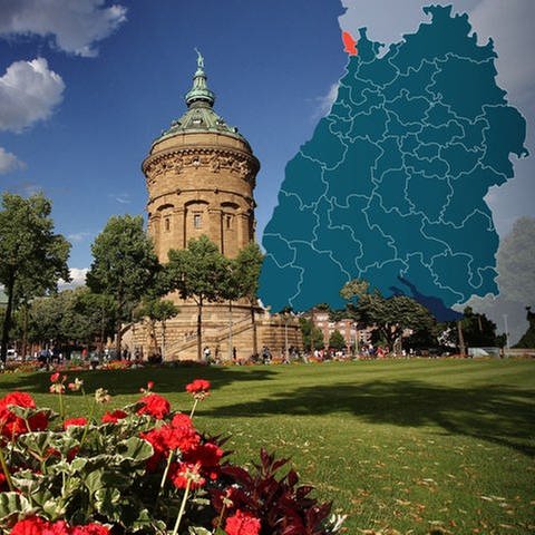 Symbolbild WK 275 Mannheim Bundestagswahl 2021 in Baden-Württemberg (Foto: IMAGO, IMAGO / Ralph Peters, Karte & Montage: SWR)