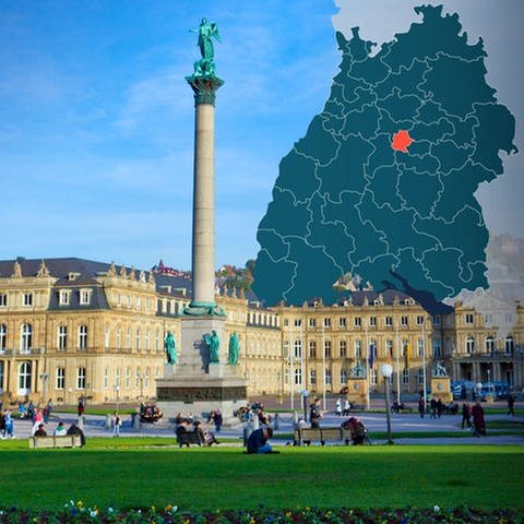 Symbolbild Wahlkreis 258 Stuttgart 1 Bundestagswahl 2021 in Baden-Württemberg (Foto: Getty Images, Getty Images/ thanyarat07, Karte & Montage: SWR)