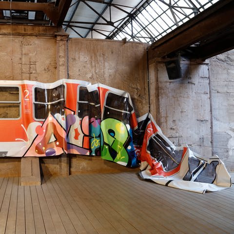 Einblick in die "Urban Art Biennale" in der Völkinger Hütte
