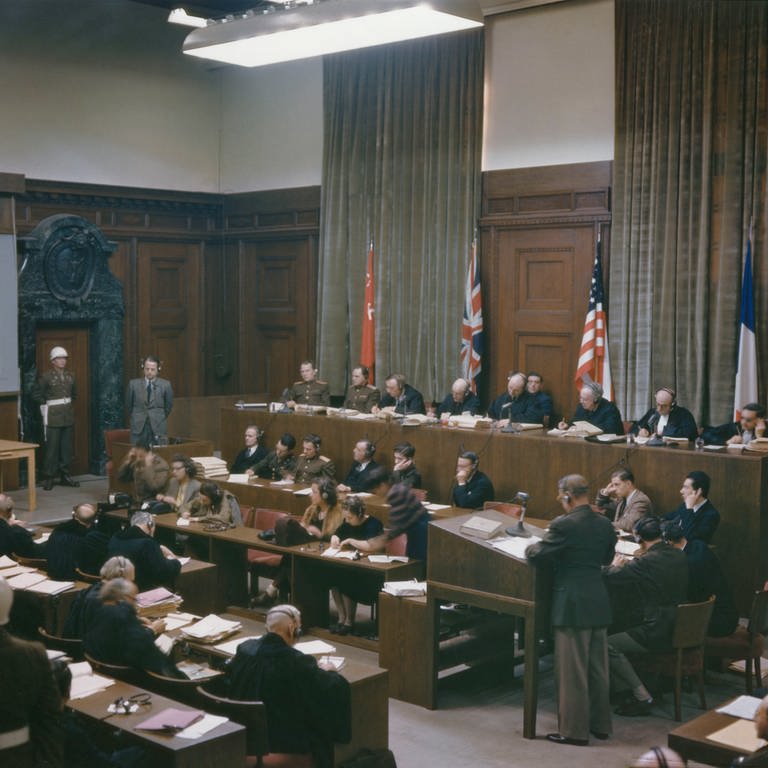 Richterbank beim Nürnberger Prozess gegen die Hauptkriegsverbrecher 19451946