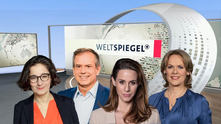 Die Weltspiegel-Moderator:innen: Isabel Schayani, Andreas Cichowic, Natalie Amiri und Ute Brucker