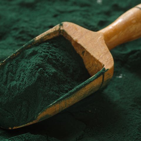 Spirulina dient als natürlicher Farbstoff – die kräftige grüne Farbe ist gefragt für Blau- und Grünfärbungen bei Weingummis zum Beispiel.