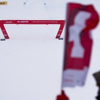 Zielraum des Super-Gs in St. Moritz