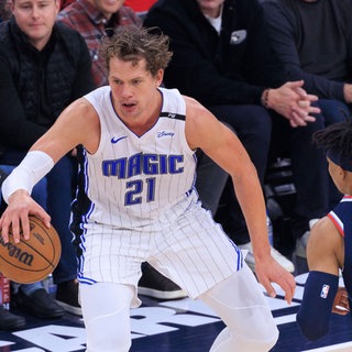 Moritz Wagner von den Orlando Magic beim Spiel gegen die Los Angeles Clippers