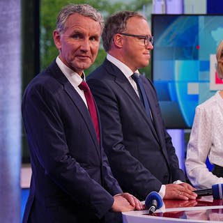 Björn Höcke, Mario Voigt und Katja Wolf