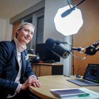 Alice Weidel vor einer Live-Diskussion mit Elon Musk im sozialen Netzwerk X