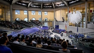 Blick ins Plenum des Bundestages.