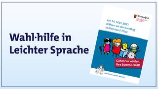 Broschüre Wahl•hilfe in Leichter Sprache: Gehen Sie wählen. Ihre Stimme zählt!  