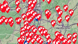 Screenshot der Karte zur ARD Citizen Science rund um die Trockenheit in Deutschland