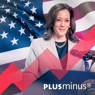 Auf dem Bild ist die demokratische US-Präsidentschaftskandidatin Kamala Harris vor einer Flagge der USA zu sehen. Wohin steuert unser wichtigster Handelspartner USA nach der Wahl? Viele bei uns setzen auf Kamala Harris. Wie sehen ihre Pläne aus und wie gut wären sie wirklich für uns und unsere Wirtschaft? Es geht um Preise, Schulden, Subventionen und den Handel. 