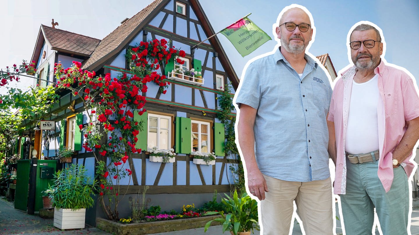 Peter und Roland haben sich ihr Paradies geschaffen: In der Pfalz haben sie ein verfallenes Fachwerkhaus wieder aufgebaut.