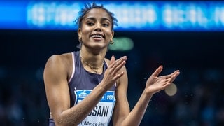 Mikaelle Assani beim ISTAF Indoor in Berlin.