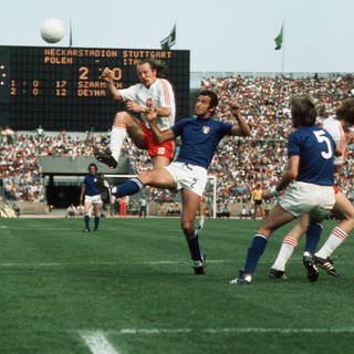 Polen gegen Italien bei der WM 1974 in Stuttgart