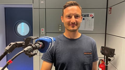 Florian Junge bei seinem Besuch im SWR Studio Kaiserslautern