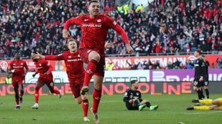 Luca Sirch bejubelt den 2:1-Siegtreffer gegen Münster