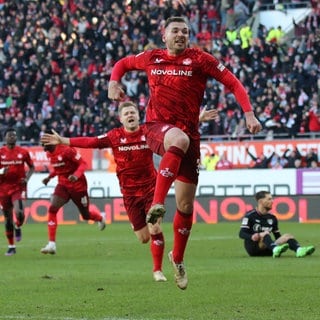 Luca Sirch bejubelt den 2:1-Siegtreffer gegen Münster