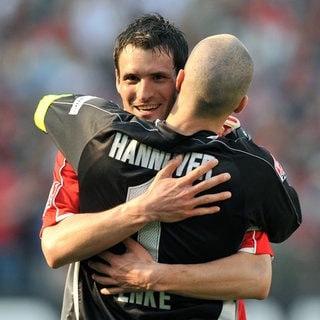 Nach dem Bundesliga-Spiel Hannover gegen Hertha BSC Berlin (April 2009)