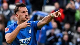 Mergim Berisha nach seinem ersten Tor für die TSG Hoffenheim 