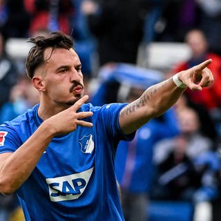 Mergim Berisha nach seinem ersten Tor für die TSG Hoffenheim 