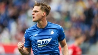 Marius Bülter von der TSG Hoffenheim jubelt