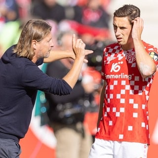 Bo Henriksen und Dominik Kohr von Mainz 05 