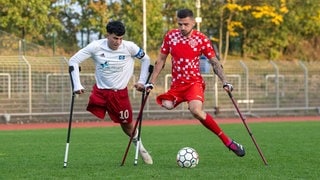 Amputierten-Fussball Mainz nach meisterschaft ind er Champions League