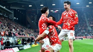 Mainz Torjubel zum 1:0 durch Paul Nebel.