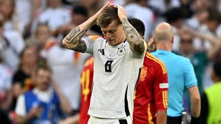 Nationalspieler Toni Kroos war nach dem EM-Aus im Viertelfinale der EURO 2024 gegen Spanien richtig enttäuscht.