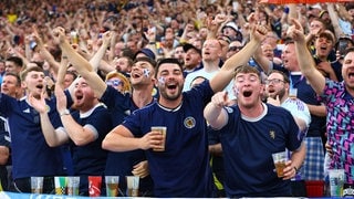 Schottische Fans bei der EM in Stuttgart. 