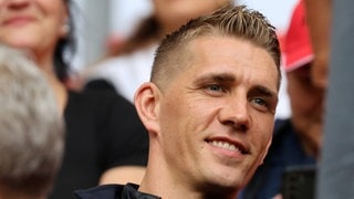 Nils Petersen als Zuschauer bei einem Spiel des SC Freiburg