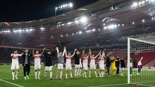 Der VfB Stuttgart feiert.