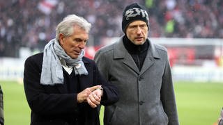 Die VfB-Präsidiumsmitglieder Rainer Adrion (l.) und Christian Riethmüller