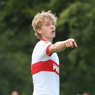 Neuzugang Frans Krätzig hat sich beim VfB Stuttgart gut eingelebt. 