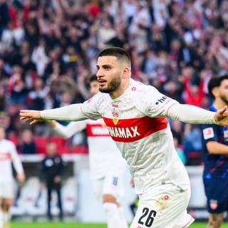 Deniz Undav bejubelt einen Treffer für den VfB Stuttgart