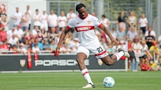 Nach langer Verletzungspause ist VfB-Innenverteidiger Dan-Axel Zagadou wieder zurück auf dem Platz. 