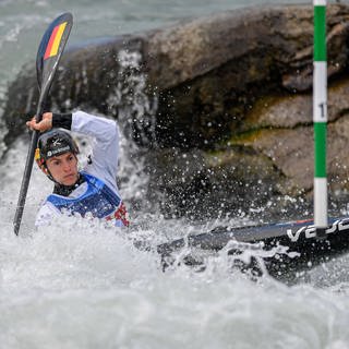 Ricarda Funk bei einem Rennen. (Archivbild)