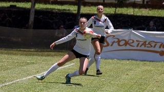 Die deutschen Faustballerinnen bei der WM in Argentinien. 