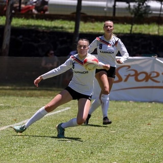 Die deutschen Faustballerinnen bei der WM in Argentinien. 