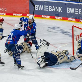 Spielszene: Adler Mannheim gegen Schwenninger Wild Wings