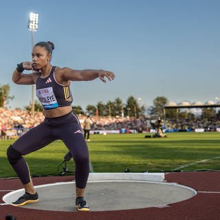 Yemisi Ogunleye bei einem Wettkampf in Lausanne (Schweiz). (Archivbild)