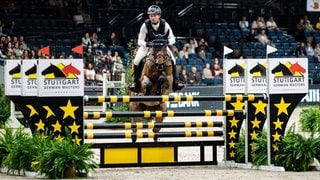 Vielseitigkeits-Olympiasieger Michael Jung aus Horb am Neckar beim Indoor Derby bei den Stuttgart German Masters.