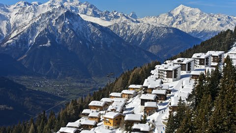 Ausblick auf den Berg Weisshorn in der Schweiz