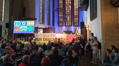 Besucher auf dem Katholikentag in Erfurt