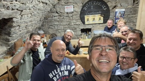 Andreas and friends in Obergrombach bei einer Hitparaden-Party