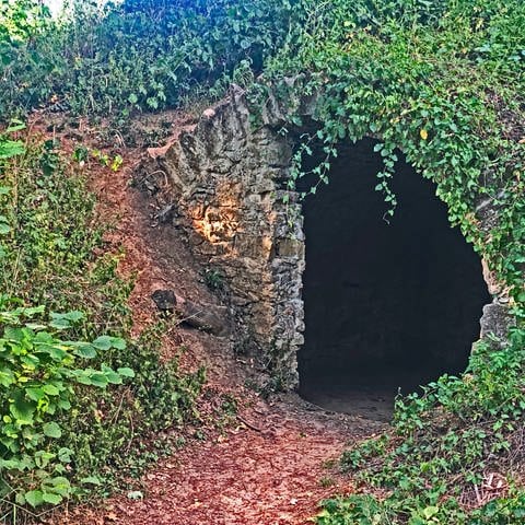 Eine gemauerte Höhle. Der "Wengerter Schütz" am Remstalradweg war ein Rückzugsort und Arbeitsplatz für die, die die Weintrauben bewacht haben. Er bot Schutz vor Dieben und Vögeln.